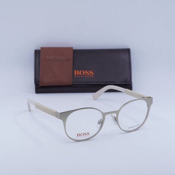 🕶️ New Hugo Boss BO 0284 0CGS00 Eyeglasses - Matte Light Gold Frame - Picture 12 of 12